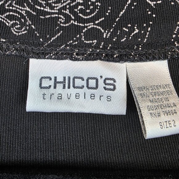 Chicos Travelers Jacket Womens 2 Paisley Embroidered Open Front Boho Casual - Picture 2 of 7